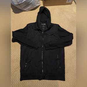 RVCA 2 in 1 vest hoodie black small side zips